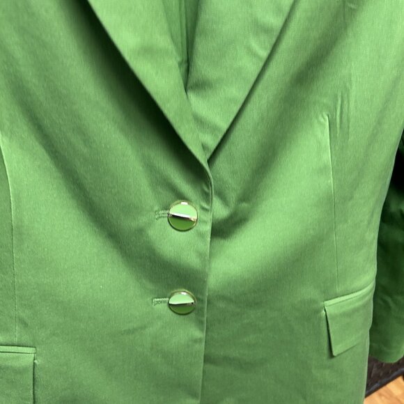 Pearl by Lela Rose Single Breasted Green Blazer Jacket Size 12 - Picture 3 of 7